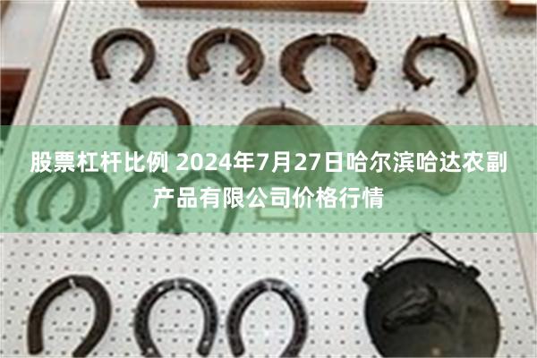 股票杠杆比例 2024年7月27日哈尔滨哈达农副产品有限