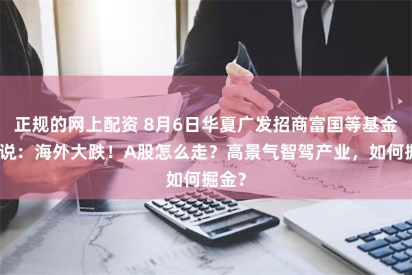 正规的网上配资 8月6日华夏广发招商富国等基金大咖说：海外大跌！A股怎么走？高景气智驾产业，如何掘金？