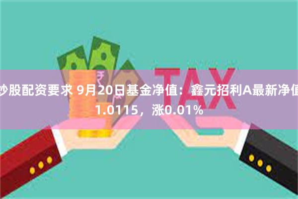 炒股配资要求 9月20日基金净值：鑫元招利A最新净值1.0115，涨0.01%