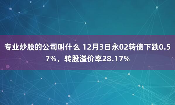 专业炒股的公司叫什么 12月3日永02转债下跌0.57%，转股溢价率28.17%