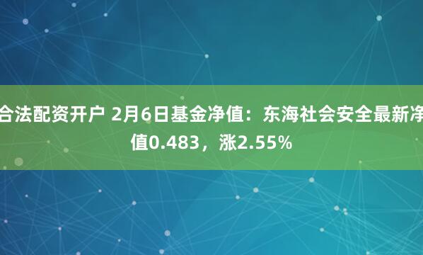 合法配资开户 2月6日基金净值：东海社会安全最新净值0.483，涨2.55%